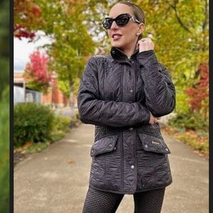 Barbour Quilted Utility Jacket in Dark Gray